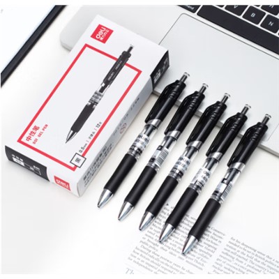 得力 K90 书写用笔类用具 中性笔签字笔 0.5mm子弹头经典办公按动笔水笔