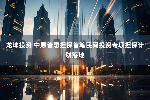 龙坤投资 中原普惠担保首笔民间投资专项担保计划落地