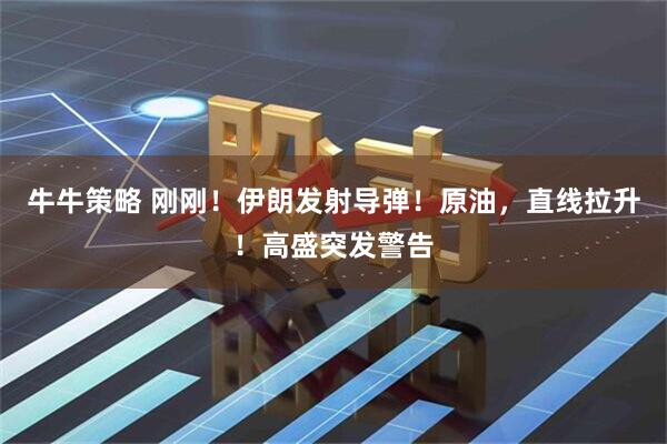 牛牛策略 刚刚！伊朗发射导弹！原油，直线拉升！高盛突发警告
