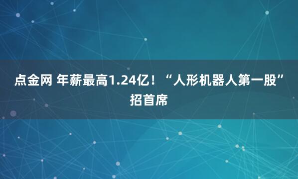 点金网 年薪最高1.24亿!“人形机器人第一股”招首席