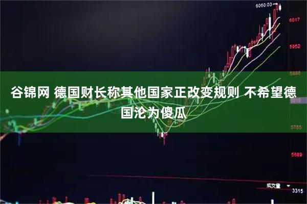 谷锦网 德国财长称其他国家正改变规则 不希望德国沦为傻瓜