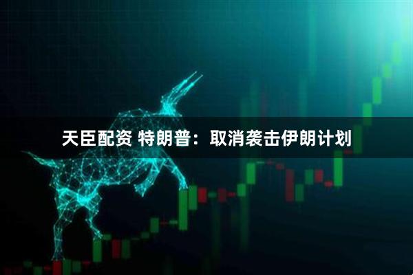 天臣配资 特朗普：取消袭击伊朗计划
