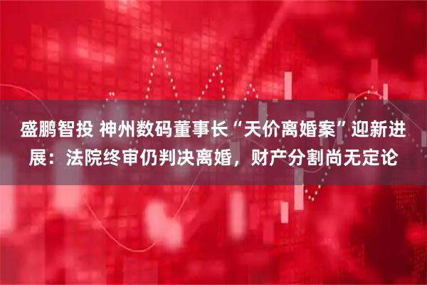 盛鹏智投 神州数码董事长“天价离婚案”迎新进展：法院终审仍判决离婚，财产分割尚无定论