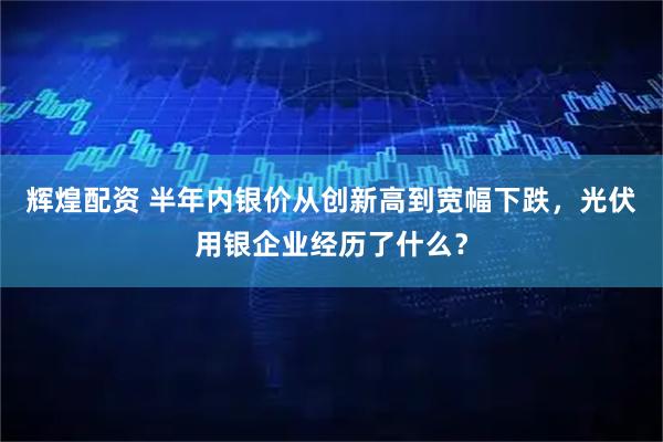 辉煌配资 半年内银价从创新高到宽幅下跌，光伏用银企业经历了什么？
