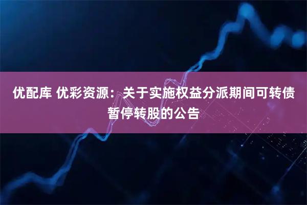 优配库 优彩资源：关于实施权益分派期间可转债暂停转股的公告